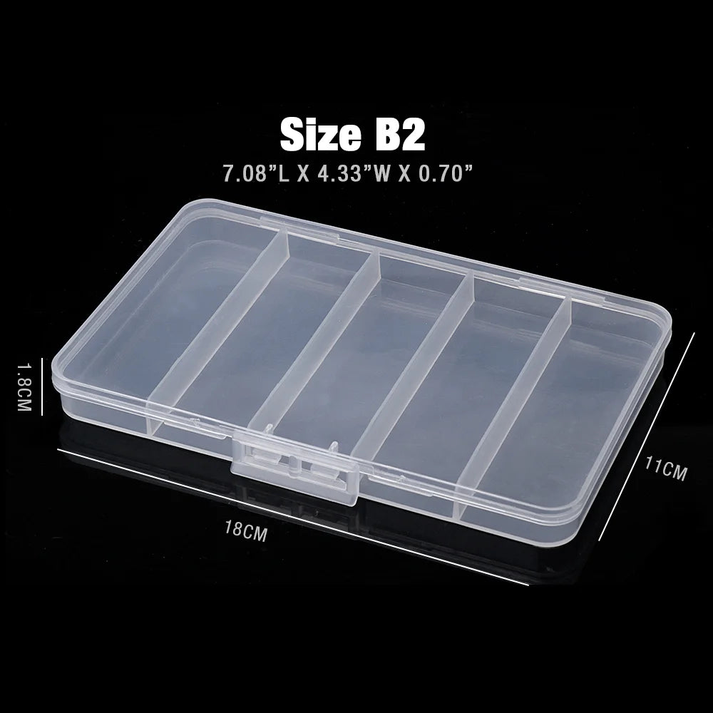 GOBASS Convenient Organizer Container Plastic Fishing Tackle Box 5 Grids Compartments Lure Hook Storage Case Fishing Accessories