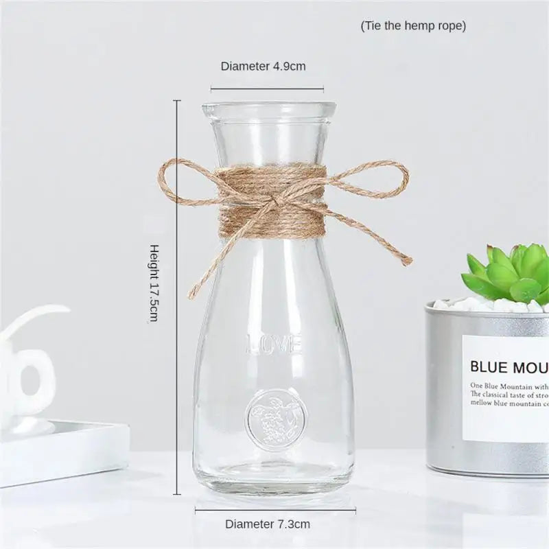 Glass Vase Thickened And Wear Resistant High Quality Thickened Glass Home Decoration Flower Ornaments Flanging Design Circular