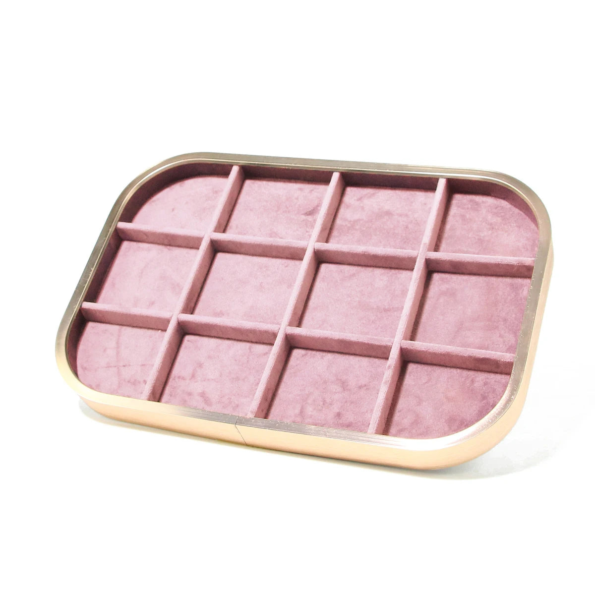 High-grade Metal-edged Jewelry Tray Inside Sufiber Velvet Jewelry Tray Necklace Ring Pendant Bracelet Storage Display Tray