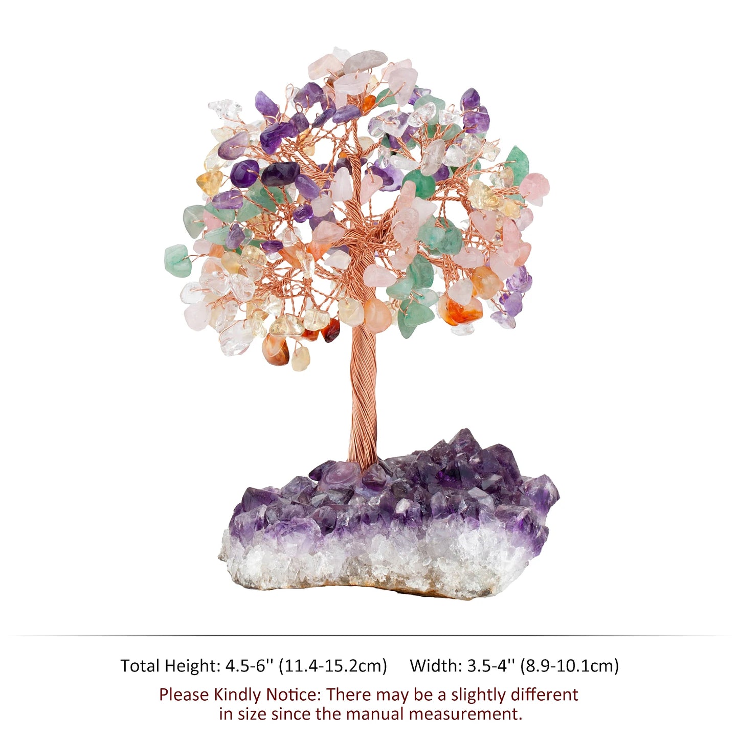 Natural Crystal Money Tree With Rough Amethyst Cluster Base For Luck Wealth Fengshui Home Decoration Desktop Ornaments