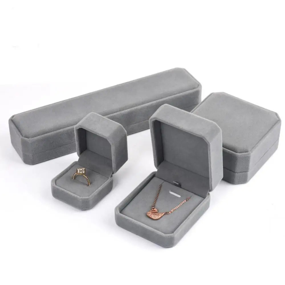 High-end Velvet Jewelry Box Necklace Ring Bracelet Pendant Earrings Storage Wedding Party Gift Box Jewelry Organizer Box Joyero