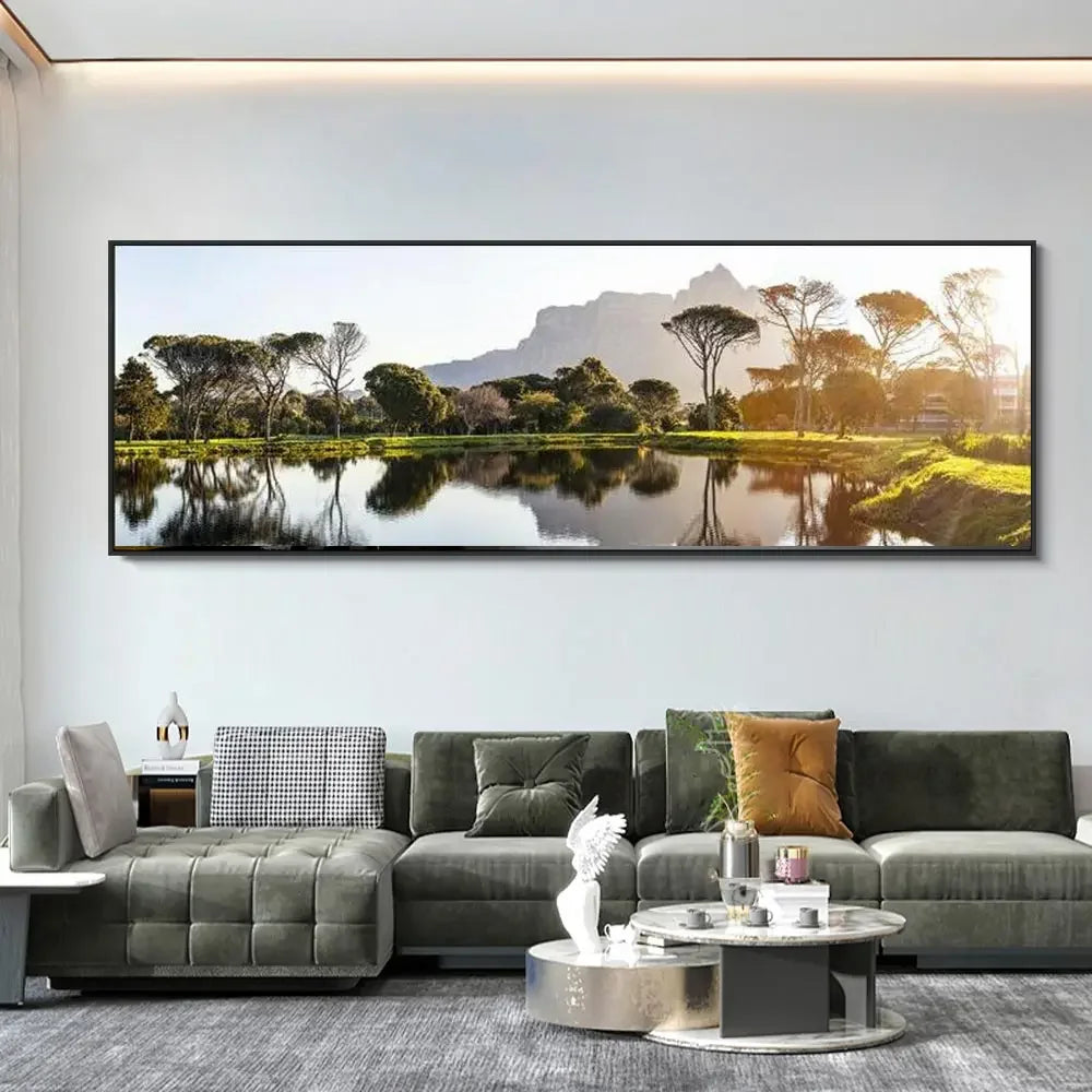 Modern, Minimalist, Wall Art, Landscape Seaside Goldenwood Bridge, Canvas Print Poster, Home Living Room Backdrop Decoration