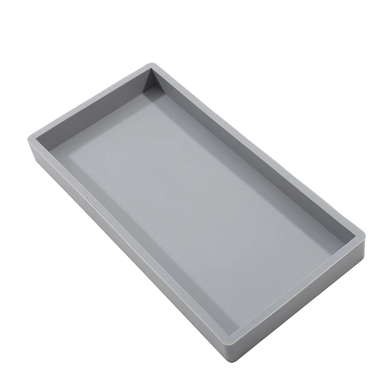 Bathroom Counter Storage Tray Silicone Bathroom Vanity Tray Shatterproof Durable Rectangle Bathroom Tray Soap Dispenser Tray