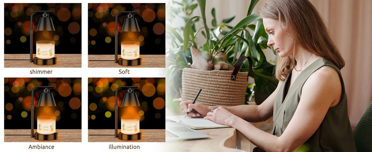Candle Warmer Lamp with Timer- Dimmable Electric Wax Melt Warmer, Lamp Candle Warmer 110v US Plug