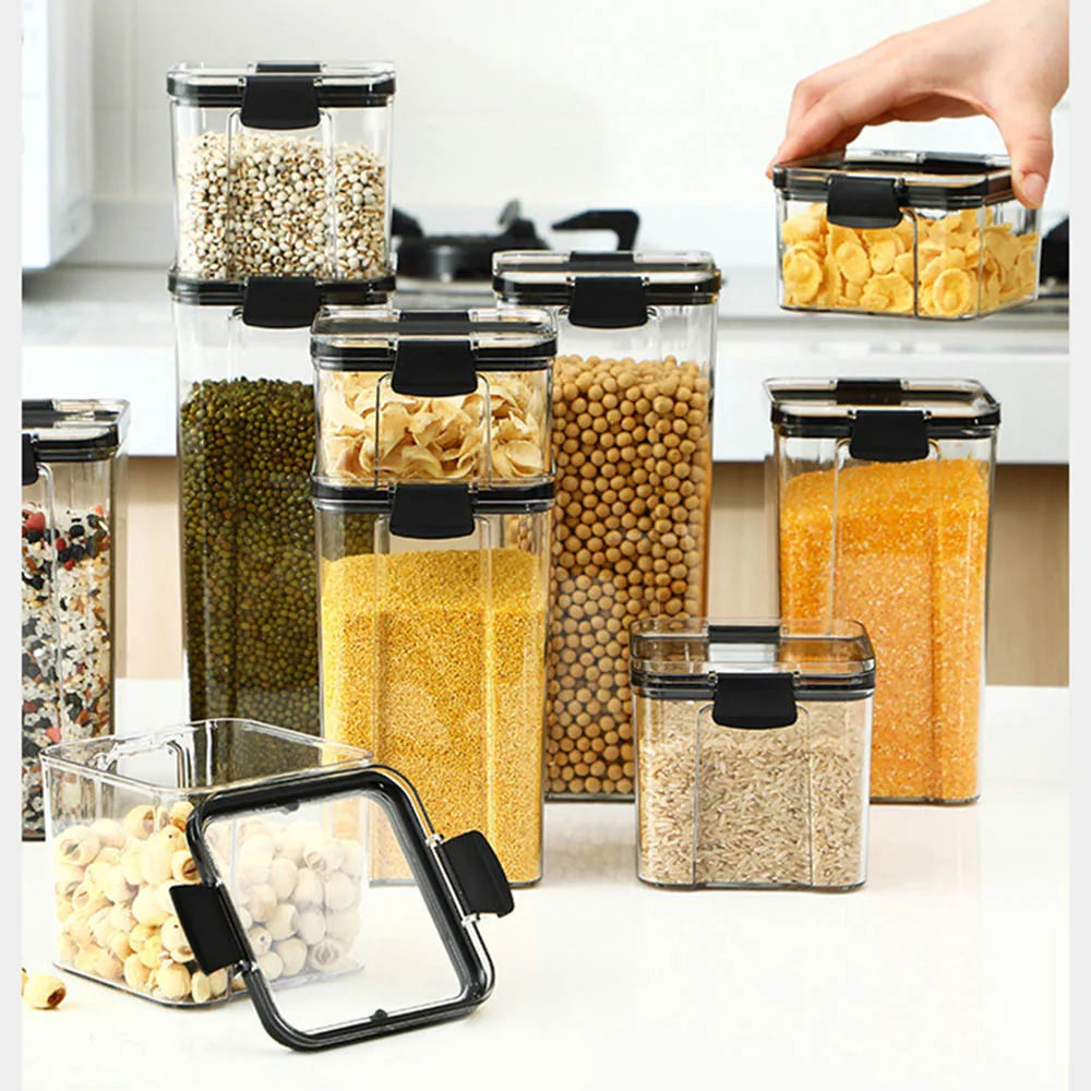 Food Storage Containers Set with Lids, Ideal for Kitchen Pantry Organization and Storage