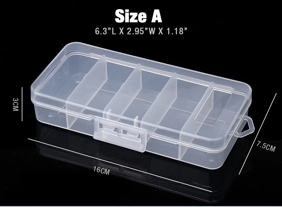 GOBASS Convenient Organizer Container Plastic Fishing Tackle Box 5 Grids Compartments Lure Hook Storage Case Fishing Accessories