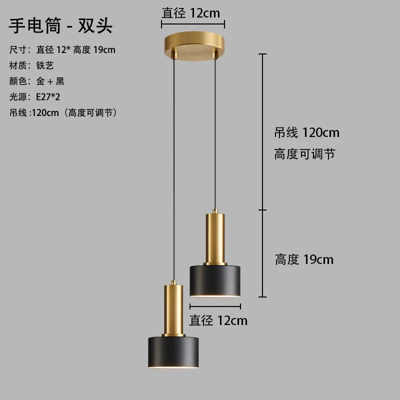 Lighting for Living Room Home Decor Nordic Simple Restaurant Three Chandeliers Luxury Modern Bedroom Bedside Long Table Bar Lamp