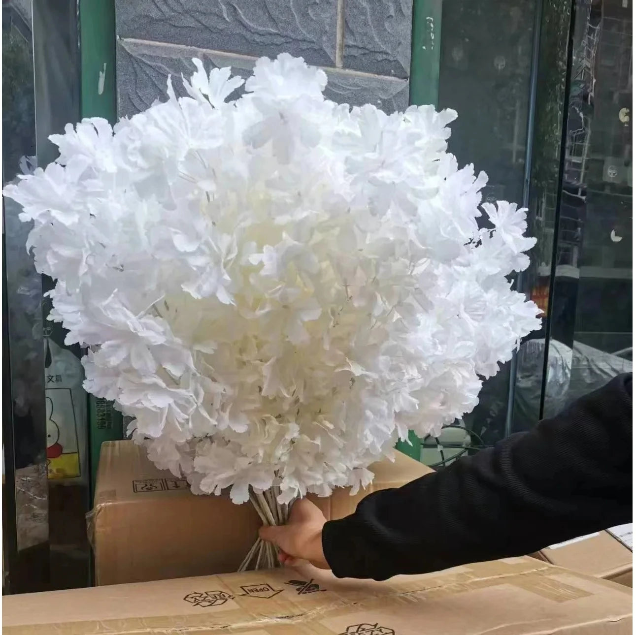 10pcs white branch snow Gypsophila Artificial plants cherry blossom wedding arch decoration artificial flower