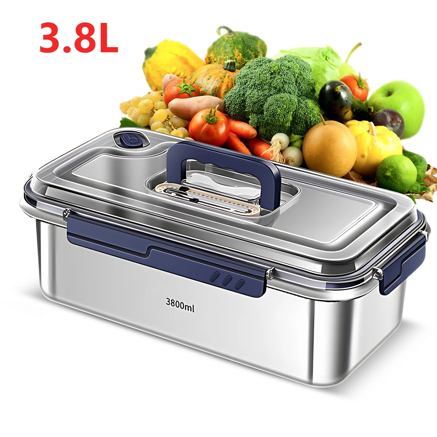 Food Storage Containers with Lids Airtight Food Grade 316 Stainless Steel Large Capacity Leakproof Kitchen Storage Container