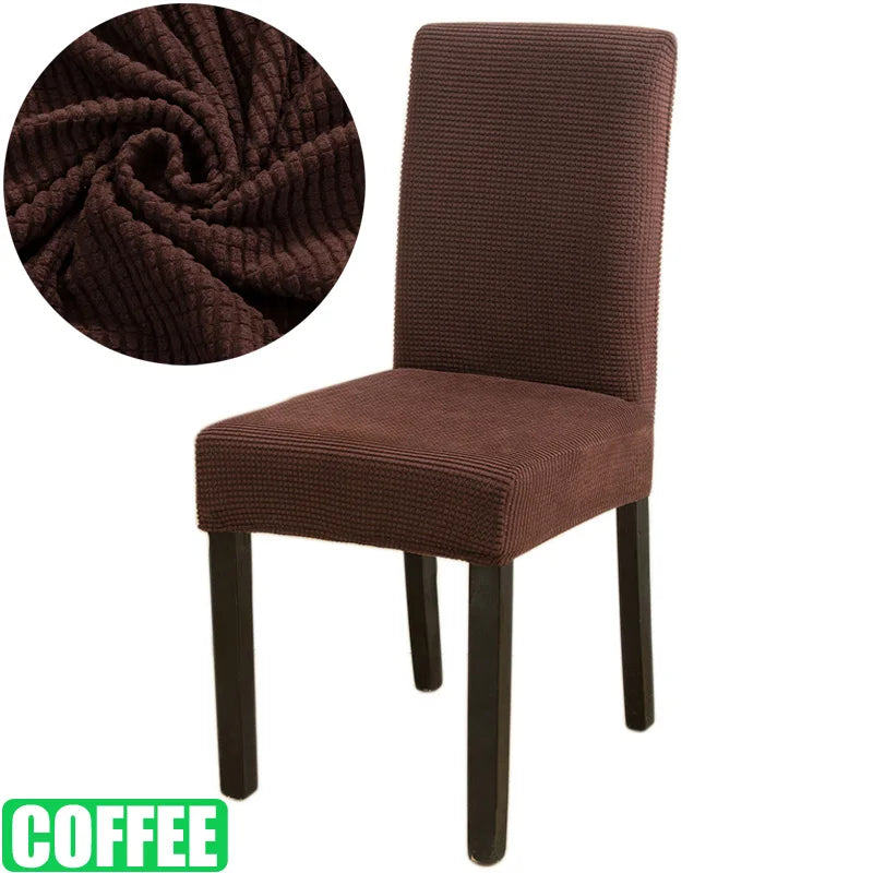 Jacquard Chair Cover for Dining Room Stretch Jacquard Dining Chair Cover Slipcover Elastic Spandex Kitchen Chair Cover