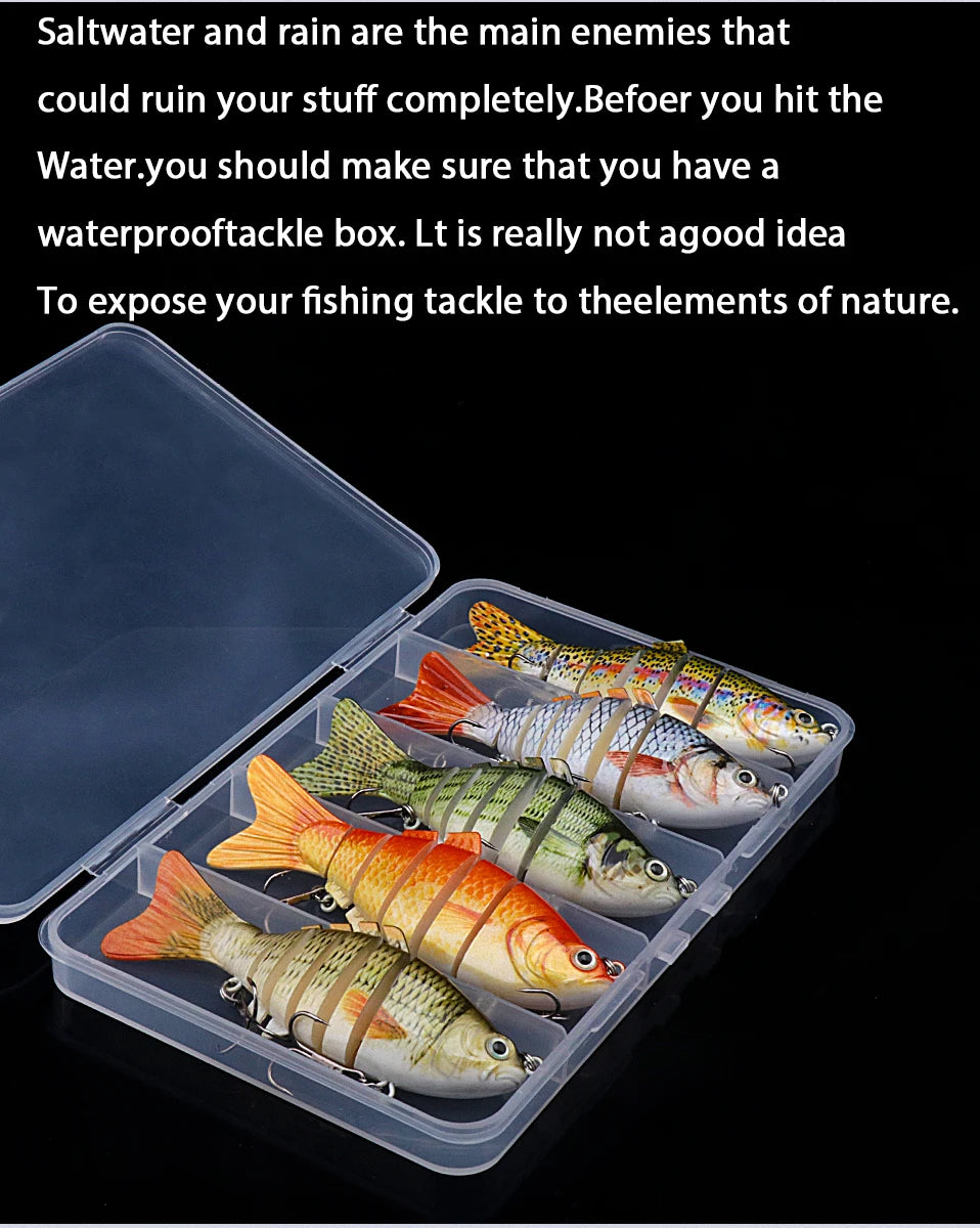 GOBASS Convenient Organizer Container Plastic Fishing Tackle Box 5 Grids Compartments Lure Hook Storage Case Fishing Accessories