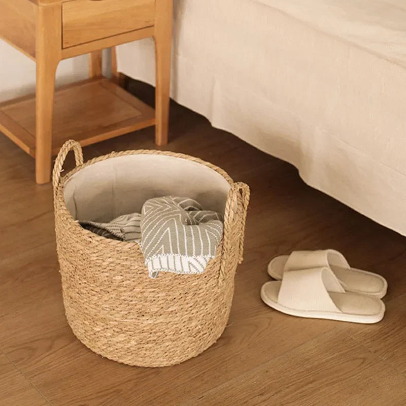 Picnic Baskets Wicker Baskets Laundry Basket Straw Weaving Flower Plants Pot Woven Garden Flowerpot Sundries Storage Basket