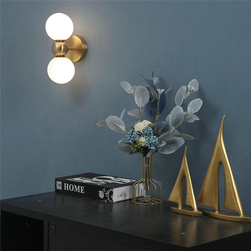 Creative Glass Ball Wall Lamps Modern Bedroom Bedside Lamp Living Room Background Wall Lights Home Decoration Lighting Fixtures