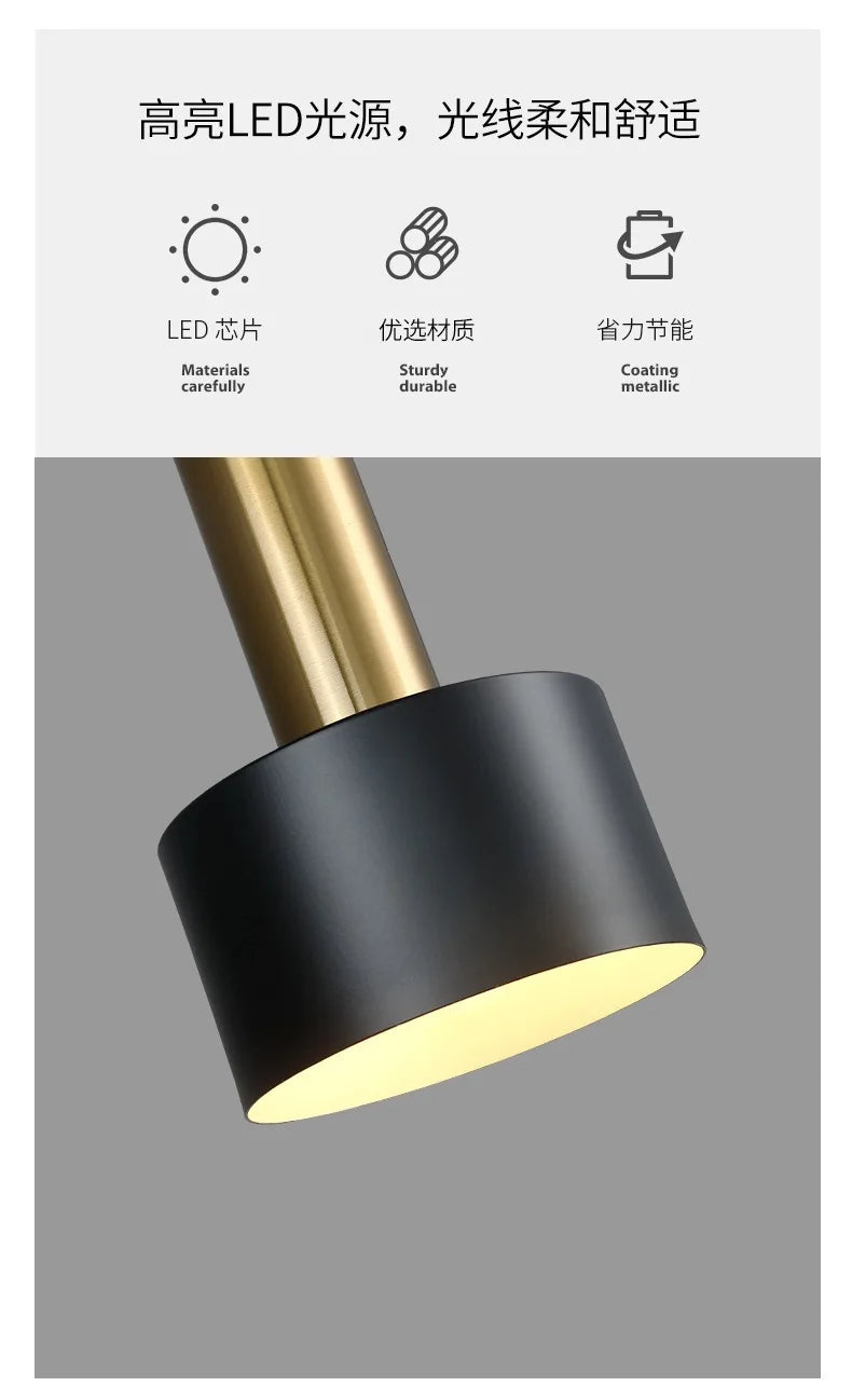 Lighting for Living Room Home Decor Nordic Simple Restaurant Three Chandeliers Luxury Modern Bedroom Bedside Long Table Bar Lamp