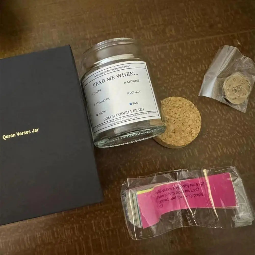 Quran Verse Jar Expresses Emotions And Feelings Glass Prayer Jar With Colored Quran Verses Muslim Prayer Jar Gifts Box