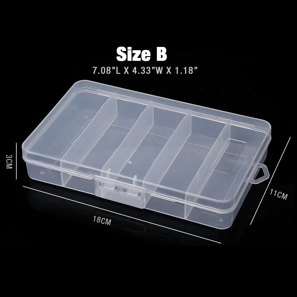 GOBASS Convenient Organizer Container Plastic Fishing Tackle Box 5 Grids Compartments Lure Hook Storage Case Fishing Accessories