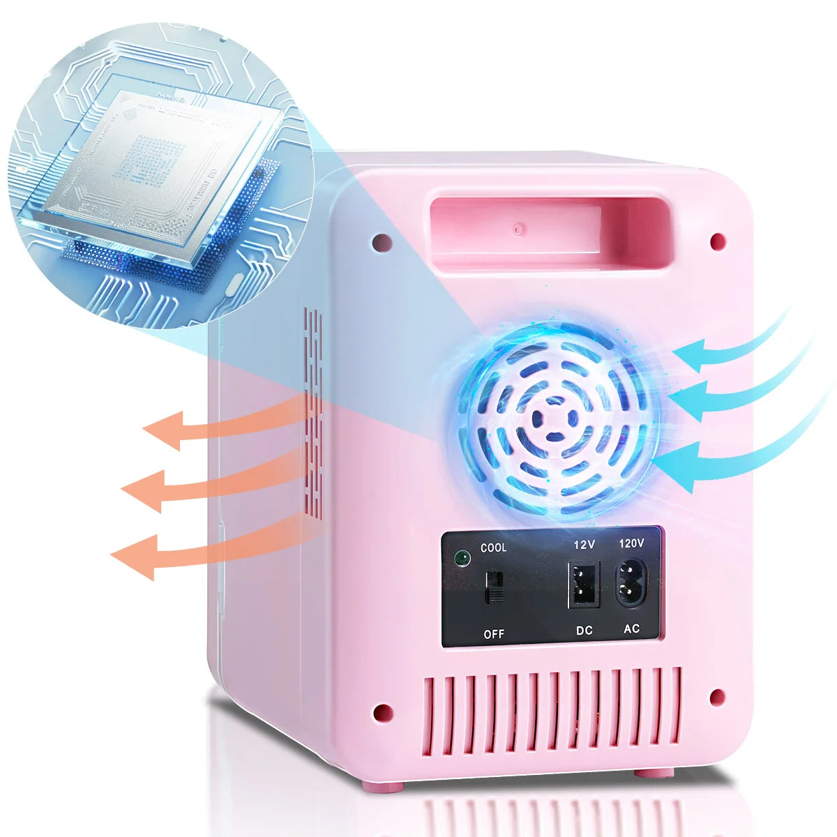 iceBlue 4L Mirror Mini Fridge Dual-Use Beauty Makeup Skincare Refrigerator AC/DC Cooler Warmer Beauty Refrigerator for Home Car