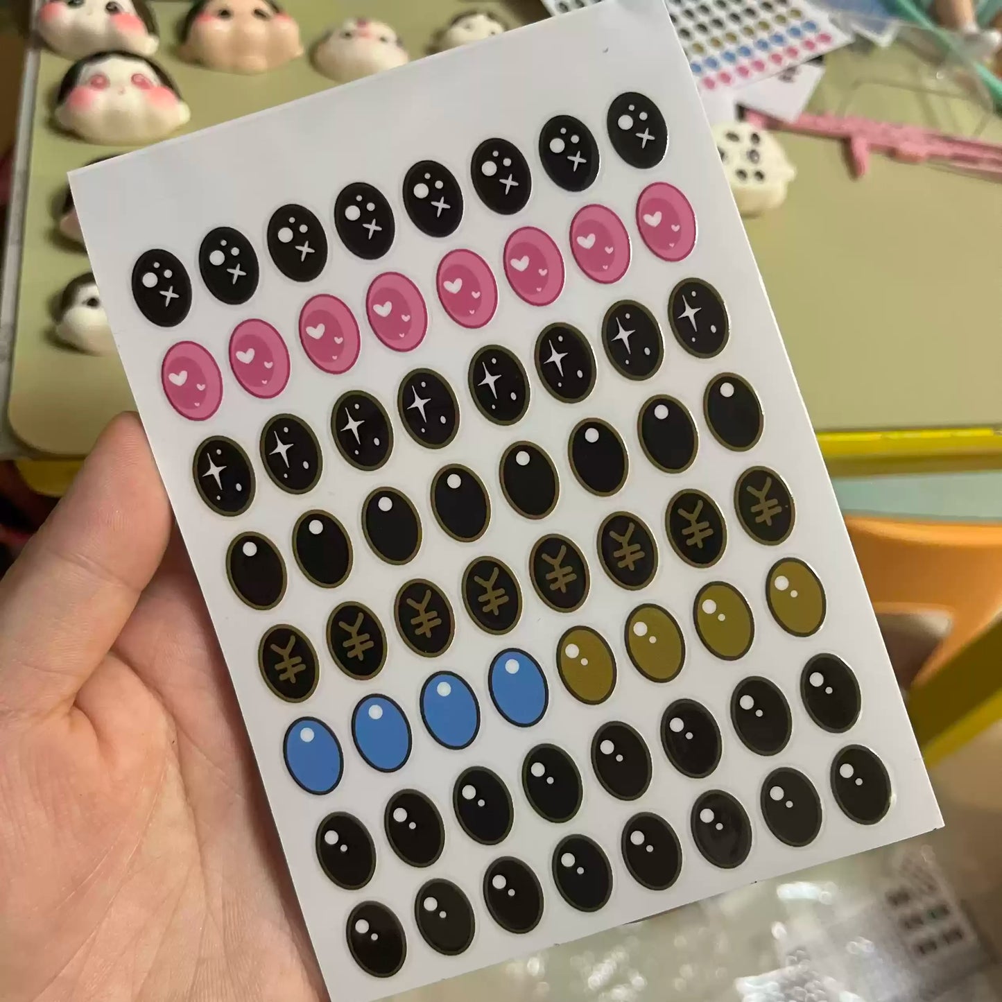 Labubu Diy Eyelash Sticker Modification Vinyl Doll Tool Labubu Makeup Material Eye Stickers Labubu Contact Lenses