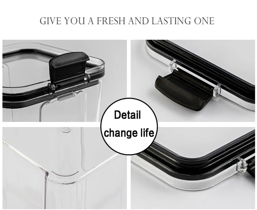 PET Food Storage Containers Kitchen Organization Kitchen Storage Box Jars Ducts for Food Storage Box Fridge Organizer Containers