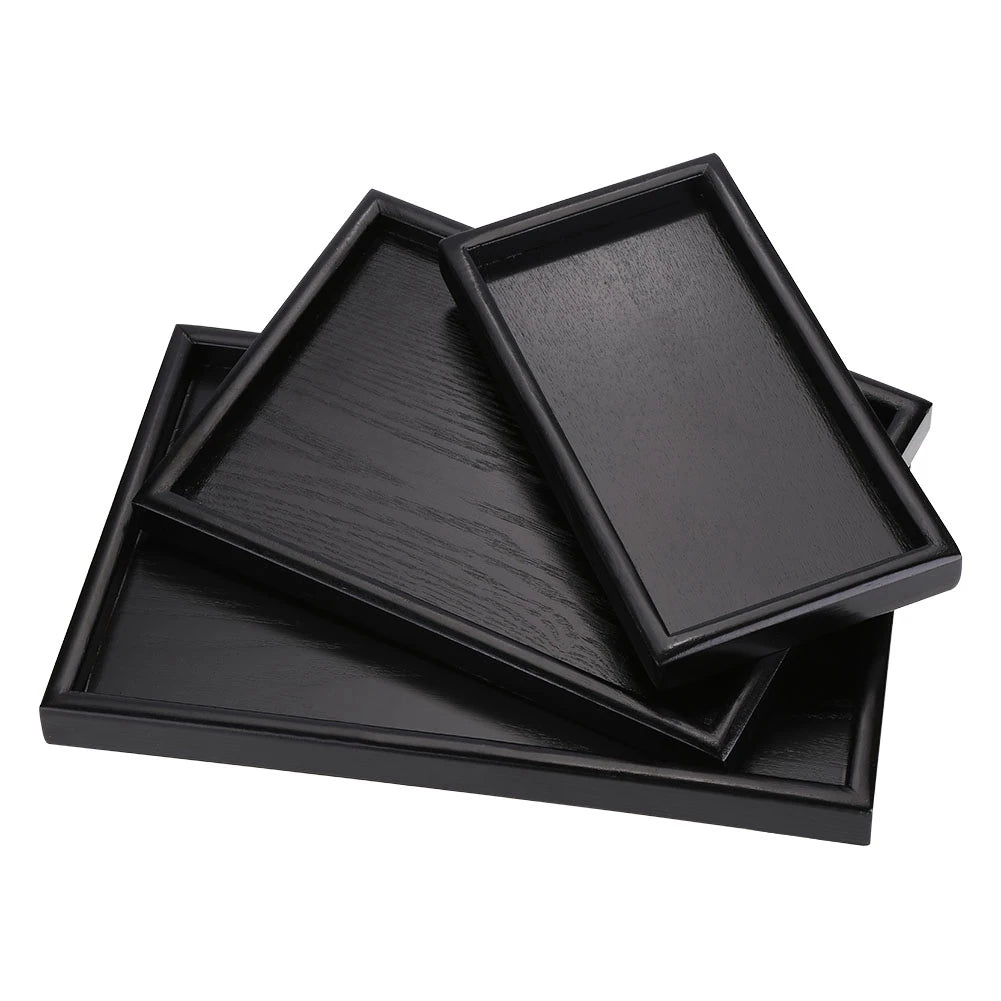 Rectangle Shape Wood Tea Coffee Snack Food Meals Serving Tray Plate Restaurant Trays Wood Serving Tray Living Room Supplies