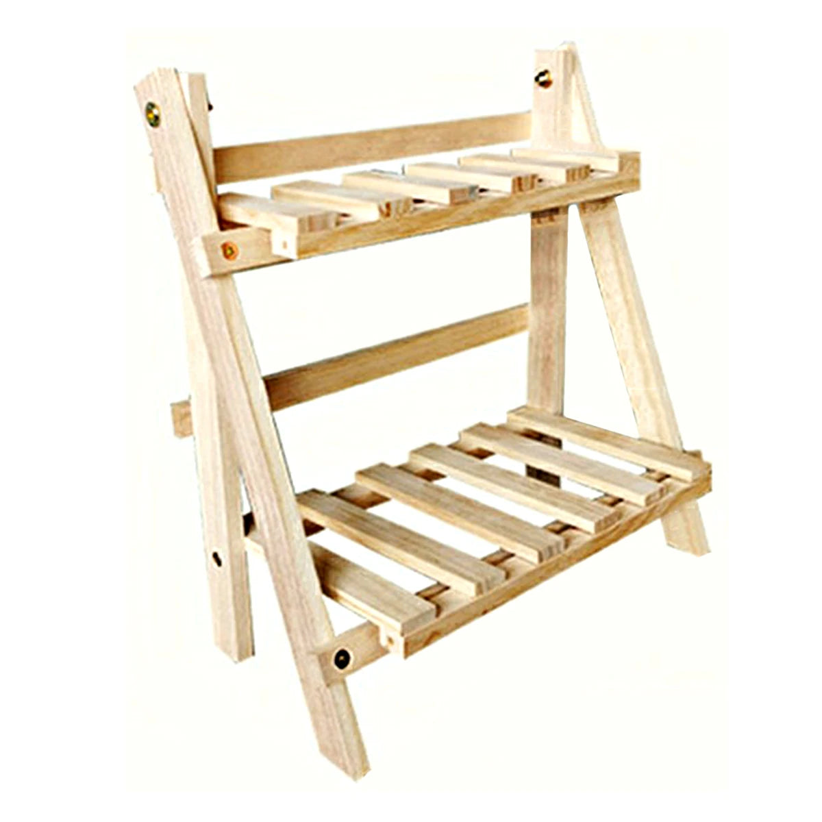 Desktop Storage Wooden Rack Double-Layer Simple Folding Corner Shelf Multifunctional Heavy-Duty Organizer Decoration Bedroom