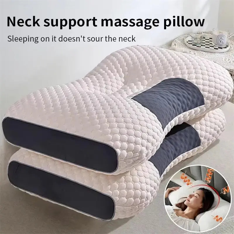 Neck Pillow Help Sleep And Protect The Neck Cervical Orthopedic Household Soybean Fiber SPA Massage Pillow For Sleeping NEW