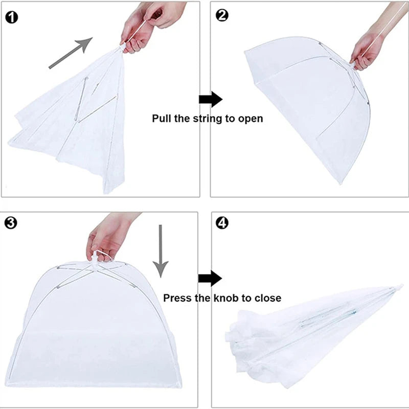 Newest Food Covers Mesh Foldable Kitchen Anti Fly Mosquito Tent Dome Net Umbrella Picnic Protect Dish Cover Kitchen Accessories