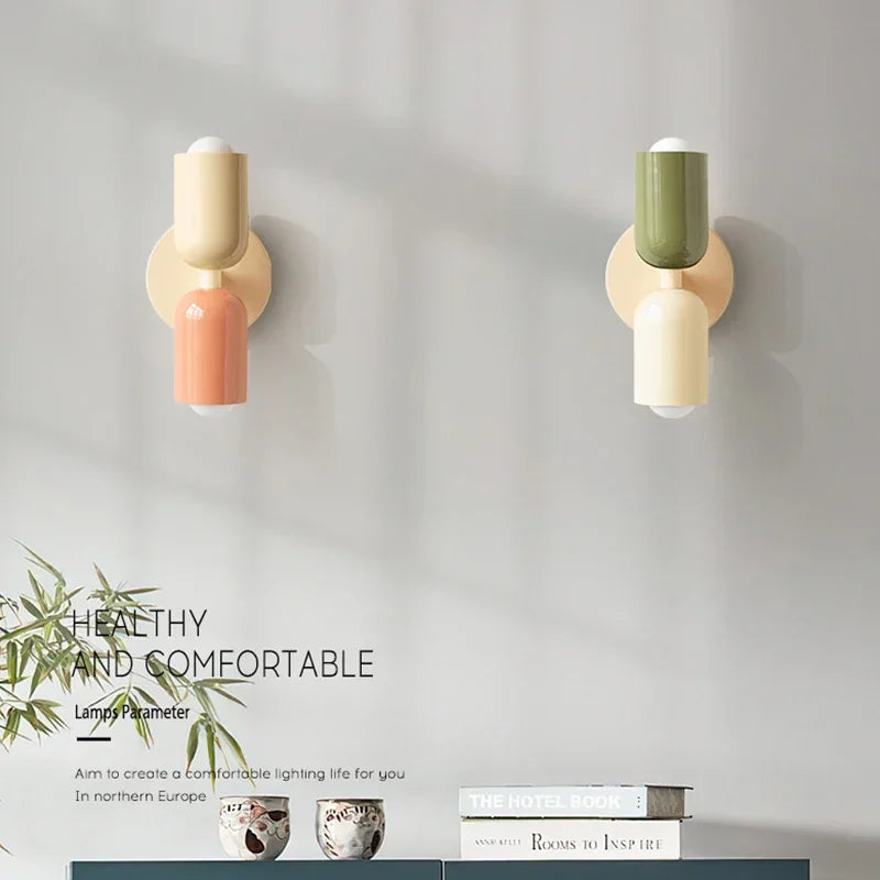Nordic living room wall lamp simple modern bedroom bedside aisle children's room background wall lamp E27 home decoration