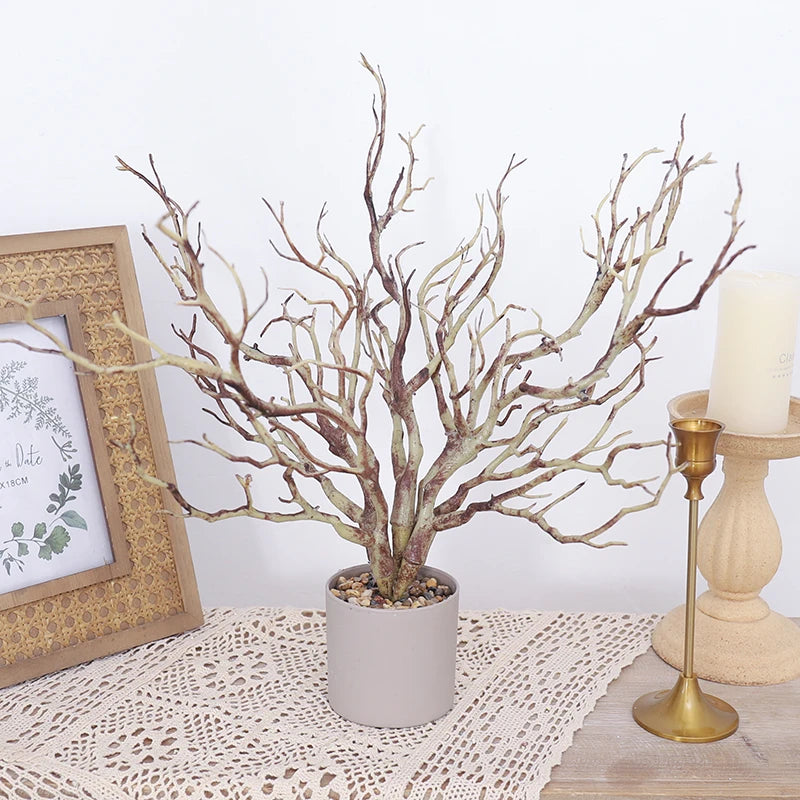 Plastic Artificial Dried Antlers Tree Branches Plant Twigs Dark Witch DIY Headband Accessories Wedding Party Xmas Decoration