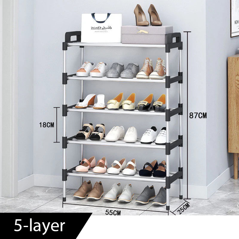 3-8Floor Simple Shoe Rack Multi Layer Dustproof Household Doorstep Shoe Cabinet Storage Space Saving Assembly Of Small Shoe Rack