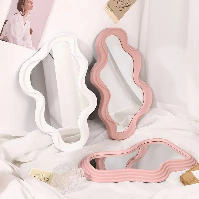 Lazzy House Wall Mirror for Bedroom Bathroom Kawaii Makeup Mirror House Decoration Living Room Decoration Home Decor