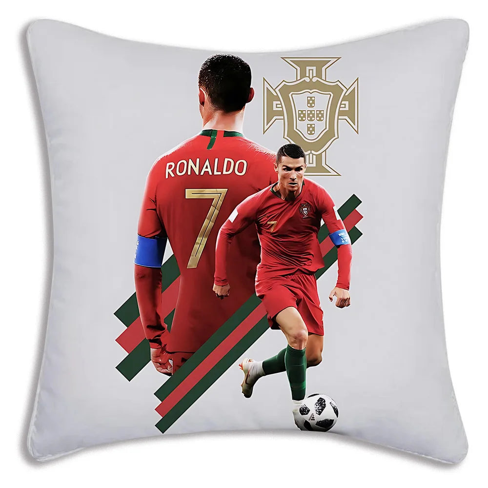 Pillow Covers Cartoon Sofa Decorative Home Double-sided Printing Short Plush Cute Cushion Football Star C Ronaldo Number 7 Cover