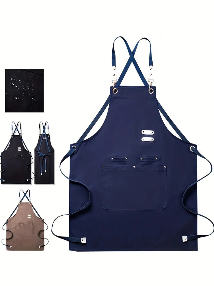Aprons for Men Women with Pockets Cotton Enrich Durable Large Waterproof For Kitchen, Workshop, BBQ, Chef Apron