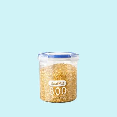 Plastic Food Storage Containers Transparent Rice Dispenser Bucket Cereals Boxes Jars for Bulk Kitchen Organizer Accessory