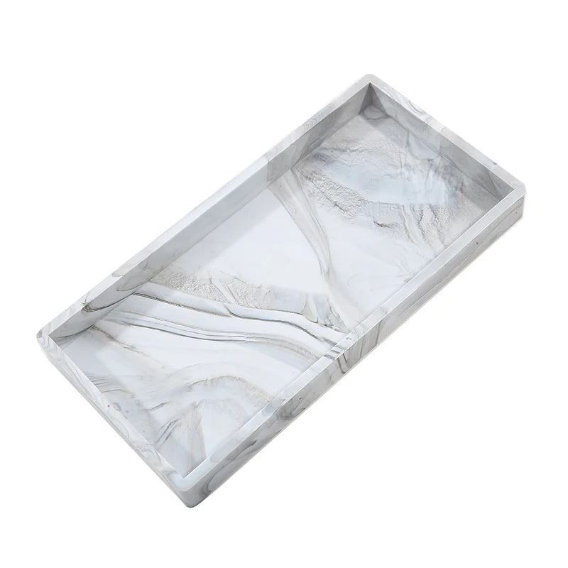 Bathroom Counter Storage Tray Silicone Bathroom Vanity Tray Shatterproof Durable Rectangle Bathroom Tray Soap Dispenser Tray