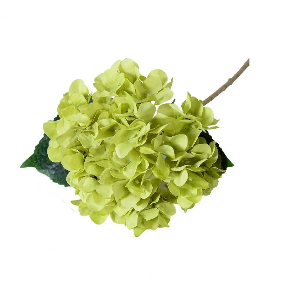 Realistic Fake Flowers Elegant Artificial Hydrangea with Green Leaves Stem for Wedding Home Decor Realistic Fake for Office
