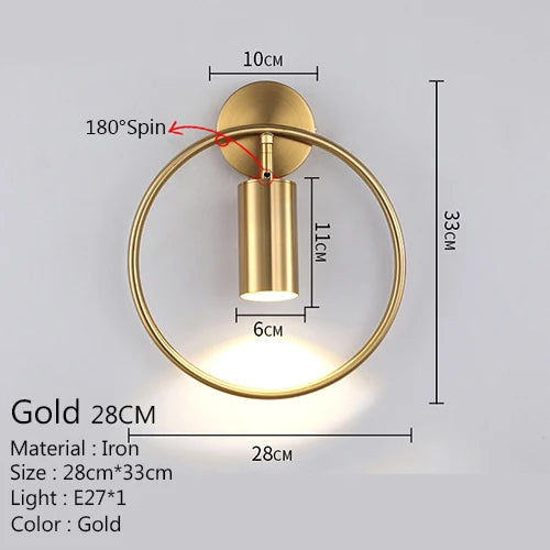 Nordic Bedroom Lights Room Decor Wall Light Lamps for Living Room Gold Wall Decor Lights for Wall Bedside Lamp