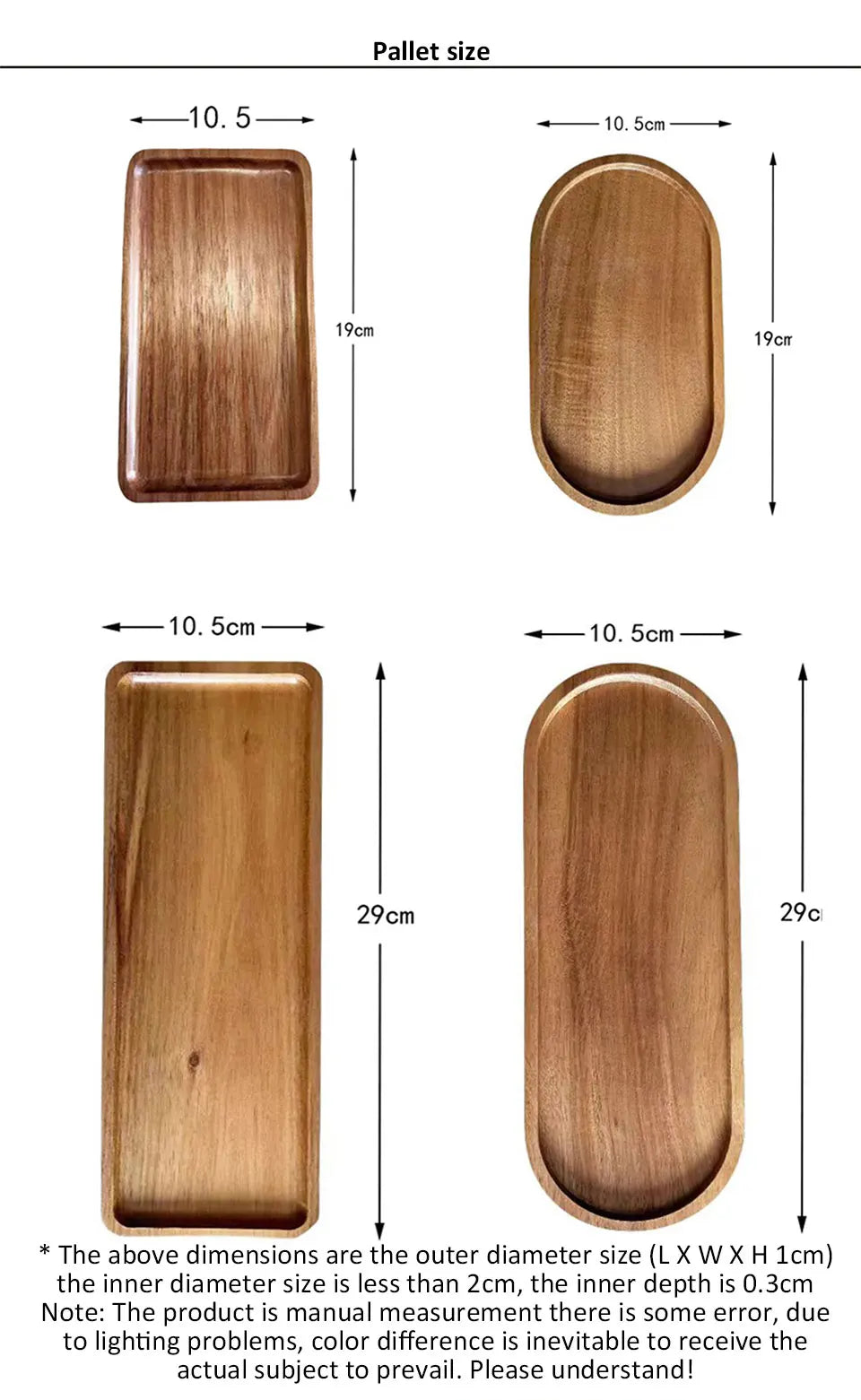 Tableware Solid Wood Food Tray Round Rectangle Dessert Plate Japanese-style Wooden Snack Fruit Tea Saucer Pallet Kitchen Supply