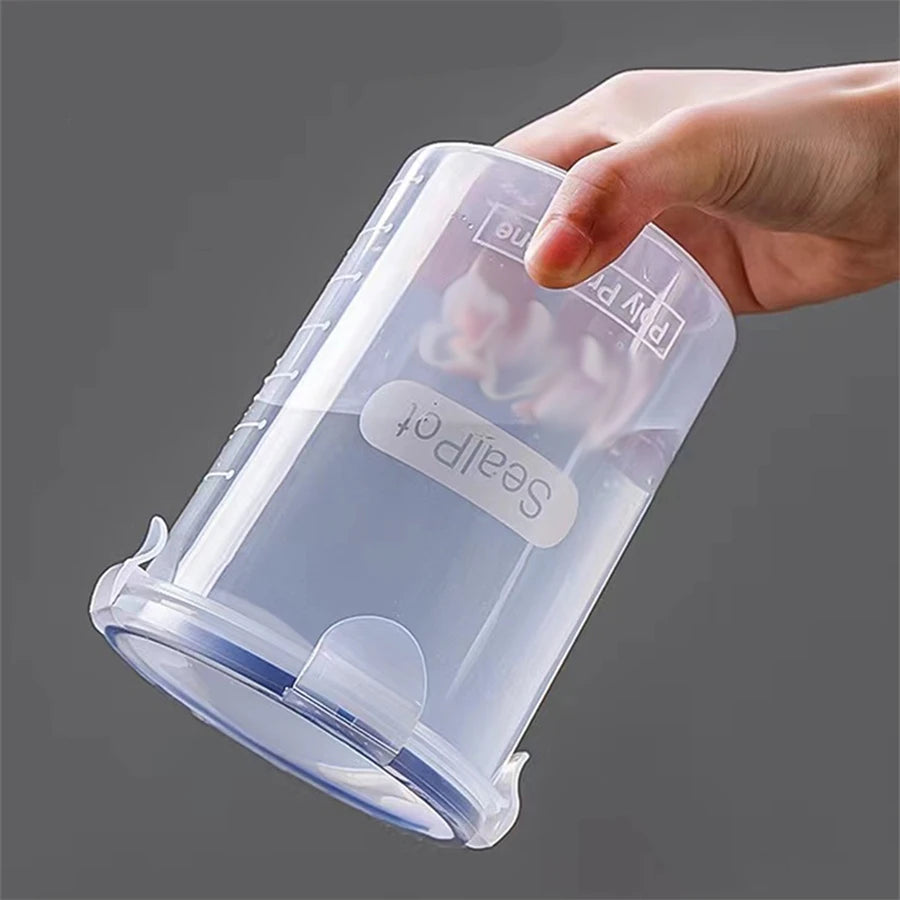 Plastic Food Storage Containers Transparent Rice Dispenser Bucket Cereals Boxes Jars for Bulk Kitchen Organizer Accessory
