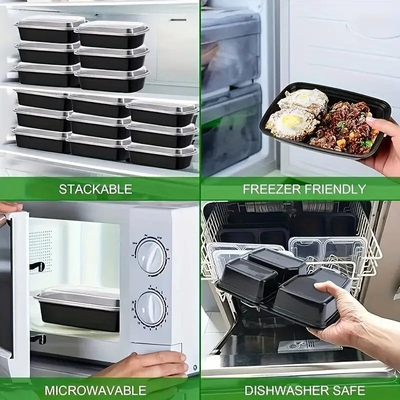 Plastic Food Prep Containers with Lid Food Storage Container Stackable Bento Box for Kitchen Picnic Restaurant School Household