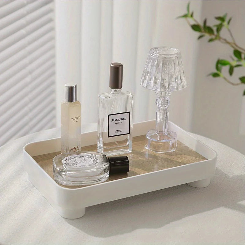 Wooden Desktop Storage Tray Perfume Aromatherapy Dressing Table Cosmetics Storage Box Multi-Function Porch Clutter Key Storage