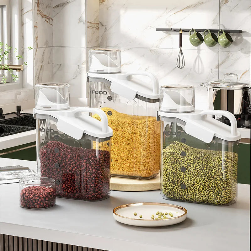 Cereal Containers Storage Compact Clear Dry Food Storage Containers with Pouring Spout Measuring Cup