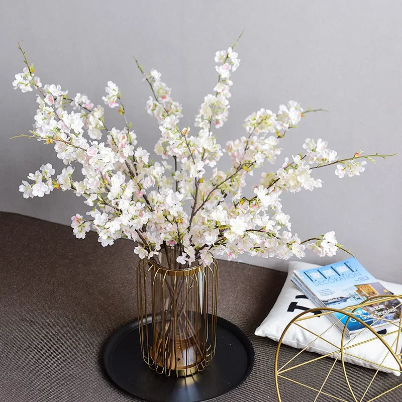 4 Fork Artificial Cherry Blossom Branches Fake Flowers Plastic Flowers Wedding Arches Leading Simulation Flowers