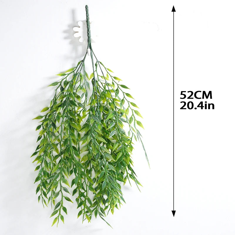 50cm Artificial Plant wicker Wllow Branch Wedding Home Decoration Ceiling Simulation Plant Hanging Green Plant Weeping Willow