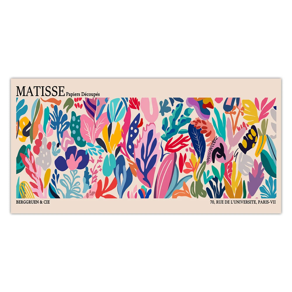Large Matisse Bauhaus Geometric Leaves Exhibition Poster Abstract Canvas Painting Prints Minimalist Wall Art for Home Decor 1PC