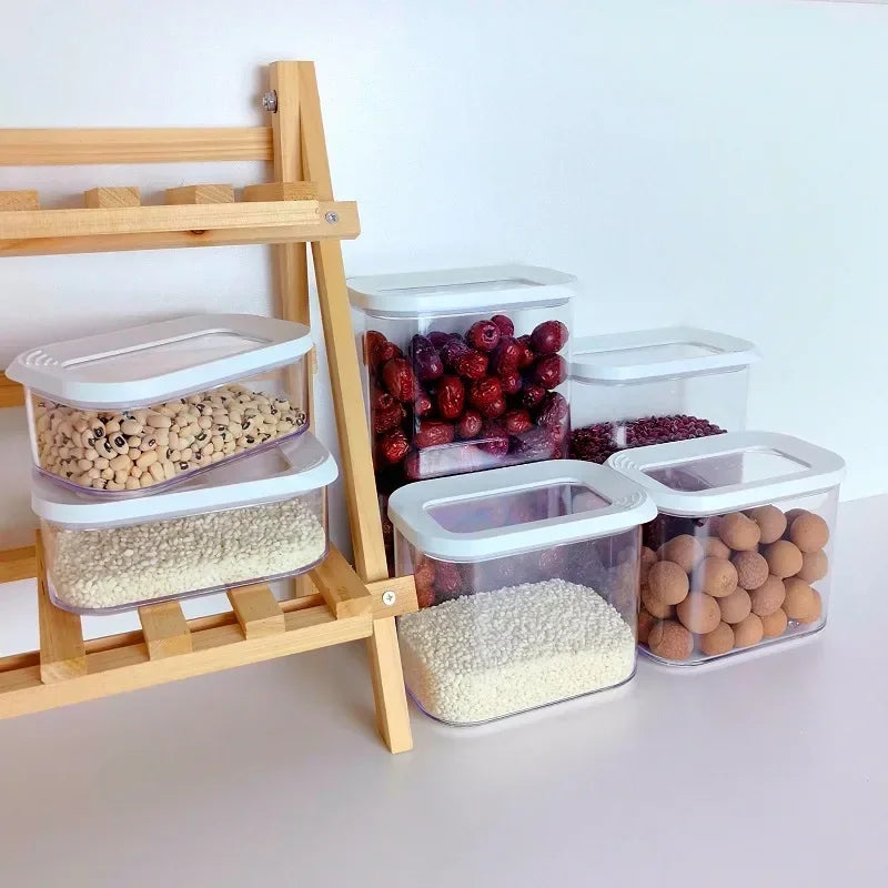 Plastic Sealed Storage Box Transparent Food Container Coffee Bean Organizer Food Storage Cereal Dispenser Kitchen Kitchen Items