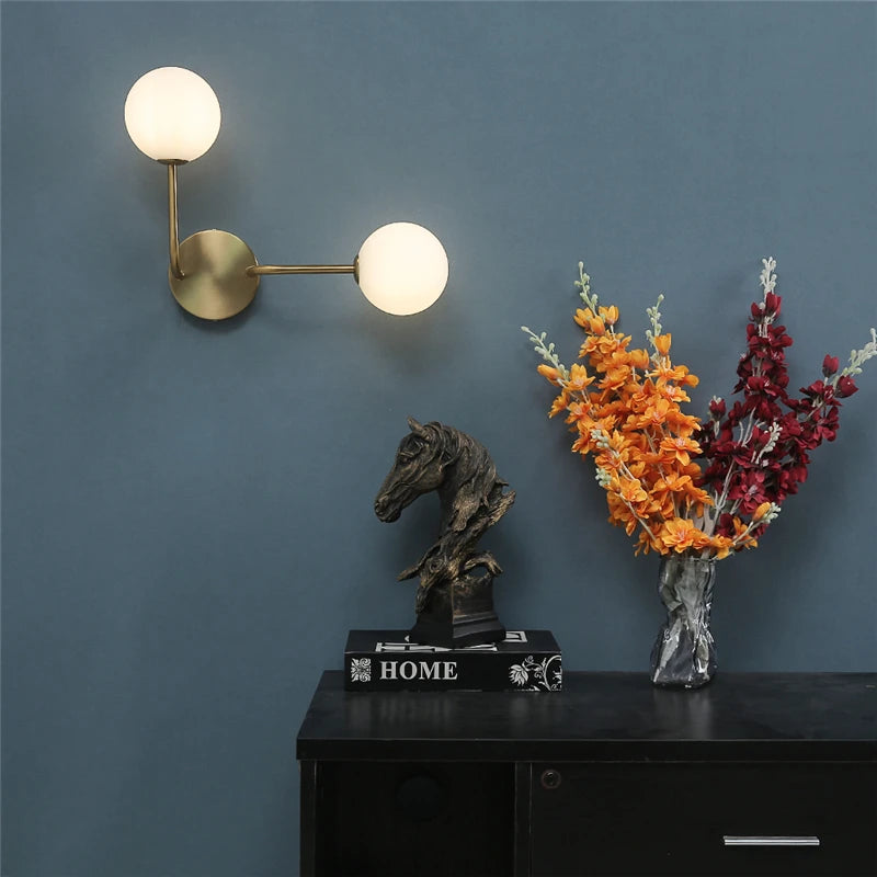 Creative Glass Ball Wall Lamps Modern Bedroom Bedside Lamp Living Room Background Wall Lights Home Decoration Lighting Fixtures