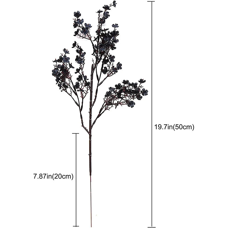 White Artificial Flowers Cherry Blossoms Gypsophila Fake Plants DIY Wedding Bouquet Vases for Home Decor Faux Festival Branch