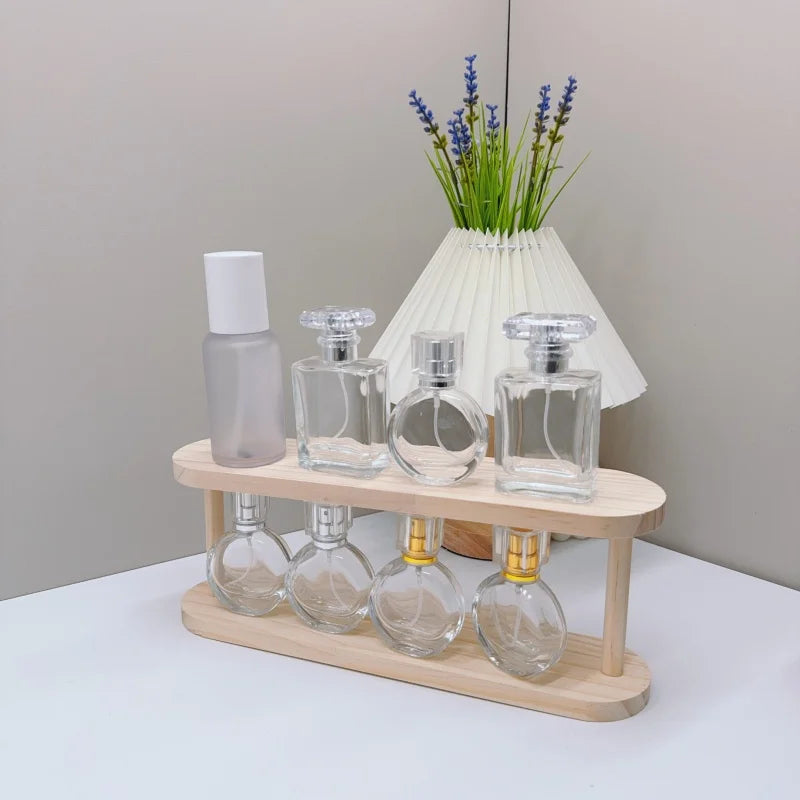 Wooden Storage Shelf 2-Tiers Desktop Organizer Shelves Desk Perfume Display Rack Desktop Dressing Table Cosmetics Storage Rack