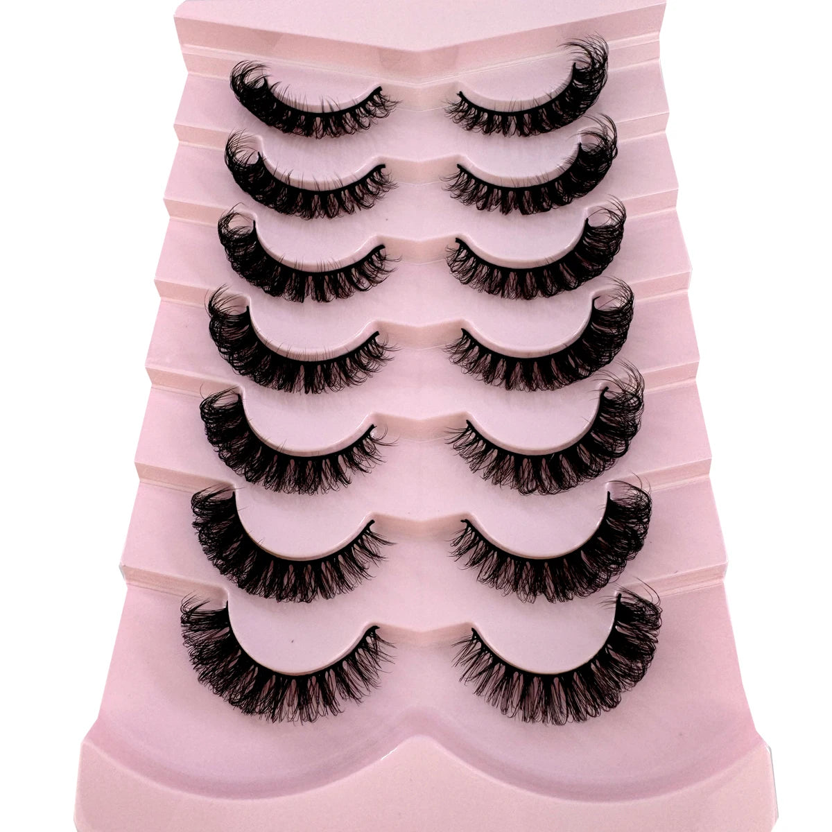 7pairs Natural Russian Strip Lashes Fluffy Mink Lashes 3D False Eyelashes Fluffy Volume Eyelashes Fake Eyelash Extension Make Up